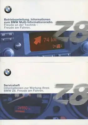 BMW Z 8 Fahrzeug-Mappe mit Bedienungsanleitung 8.2000