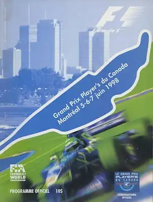 Programm Montreal Formel 1 5./7.6.1998