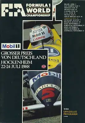 Programm Hockenheimring F 1 22./24.7.1988