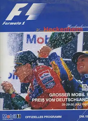 Programm Hockenheimring F 1 28./30.7.1995