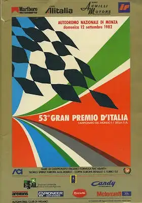Programm Monza Formel 1 12.9.1982