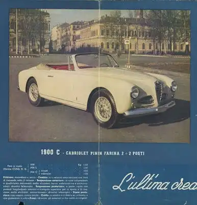 Alfa Romeo 1900 Prospekt 1950er Jahre