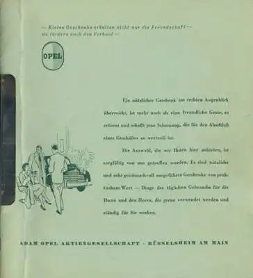 Opel Werbe-Geschenke Katalog ca. 1950