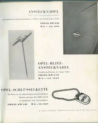 Opel Werbe-Geschenke Katalog ca. 1950