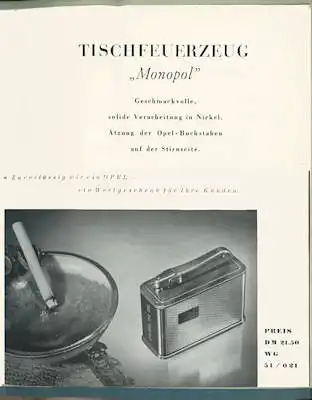 Opel Werbe-Geschenke Katalog ca. 1950