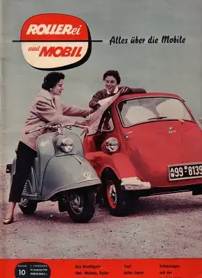 Rollerei und Mobil / Roller Mobil Kleinwagen 1955 Heft 10