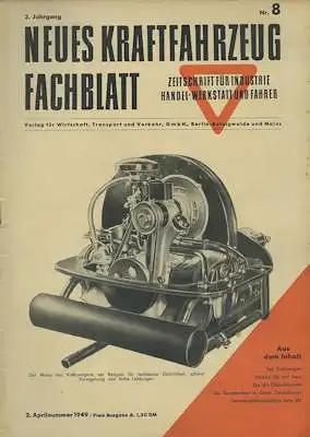 Das Kraftfahrzeug Fachblatt 1949 Heft 8
