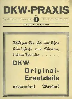 DKW Praxis Nr. 8 April 1932