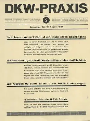DKW Praxis Nr. 2 August 1931
