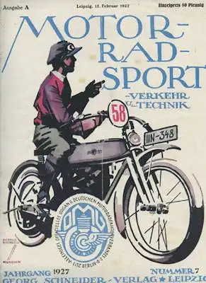 Motorrad Sport Verkehr und Technik 1927 Heft 7