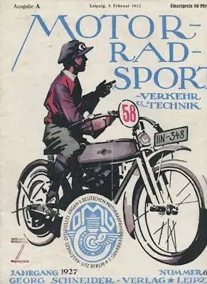 Motorrad Sport Verkehr und Technik 1927 Heft 6