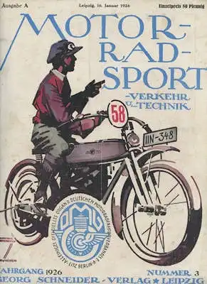 Motorrad Sport Verkehr und Technik 1926 Heft 3