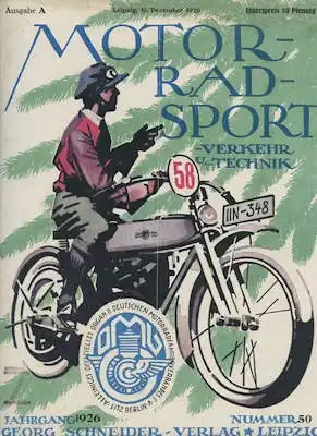 Motorrad Sport Verkehr und Technik 1926 Heft 50