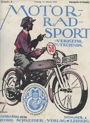 Motorrad Sport Verkehr und Technik 1926 Heft 4