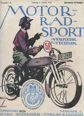 Motorrad Sport Verkehr und Technik 1926 Heft 1