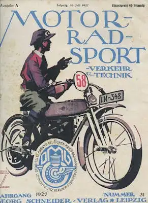 Motorrad Sport Verkehr und Technik 1927 Heft 31