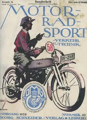 Motorrad Sport Verkehr und Technik 1925 Heft 40