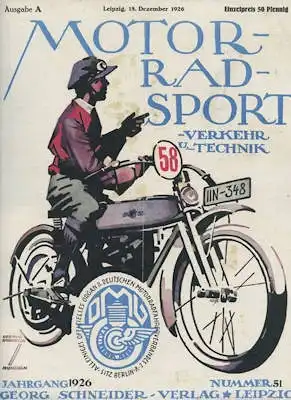 Motorrad Sport Verkehr und Technik 1926 Heft 51