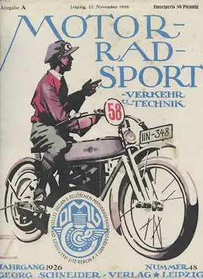 Motorrad Sport Verkehr und Technik 1926 Heft 48