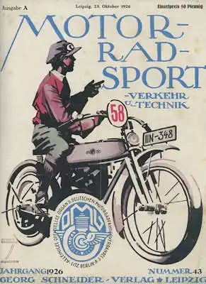 Motorrad Sport Verkehr und Technik 1926 Heft 43