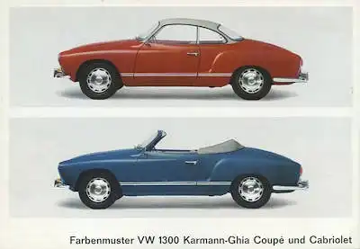 VW Karmann Ghia 1300 Farben 8.1965