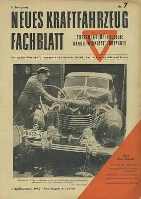 Das Kraftfahrzeug Fachblatt 1949 Heft 7