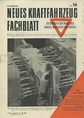 Das Kraftfahrzeug Fachblatt 1949 Heft 16