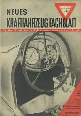 Das Kraftfahrzeug Fachblatt 1950 Heft 8