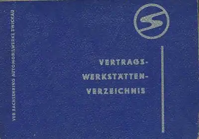 Trabant Vertrags-Werkstätten Verzeichnis 1960er Jahre