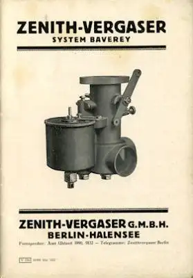 Zenith Vergaser Baverey 5.1927