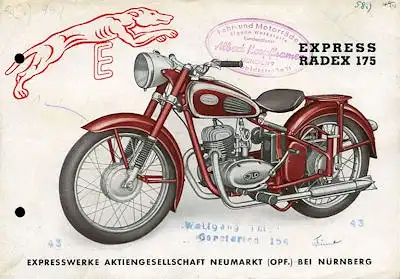 Express Radex 175 Prospekt 1950er Jahre