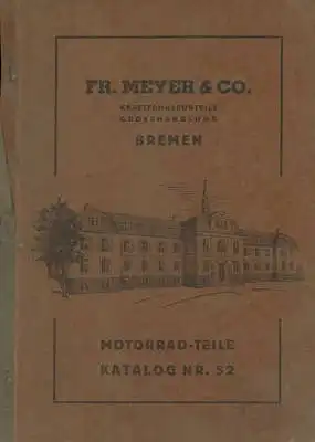 Fr. Meyer / Bremen Motorradteile-Katalog Nr. 52 1950er Jahre