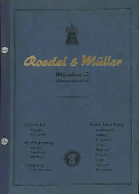 Roedel & Müller / München Fahrrad und Fahrzeug Zubehör Katalog ca. 1955