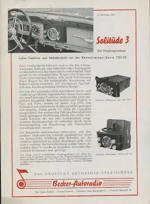 Autoradio Becker Solitude 3 Prospekt 11.1951