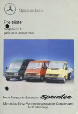 Mercedes-Benz Transporter Sprinter Preisliste 1.1995