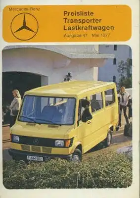 Mercedes-Benz Transporter / Lkw Preisliste 5.1977