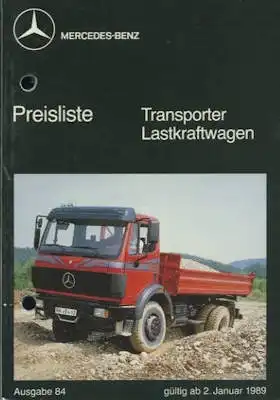 Mercedes-Benz Transporter / Lkw Preisliste 2.1989