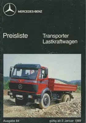 Mercedes-Benz Transporter / Lkw Preisliste 2.1989