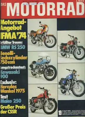 Das Motorrad 1974 Heft 19