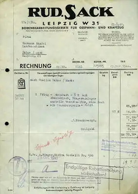 Rud. Sack / Leipzig Brief 1940