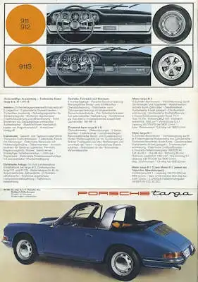 Porsche 911 Targa Prospekt ca. 1966