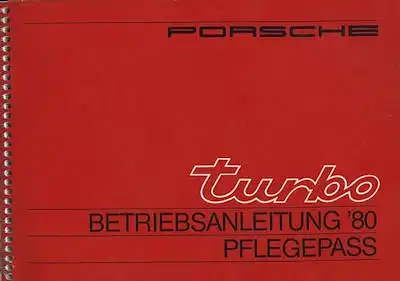 Porsche 911 Turbo Bedienungsanleitung 1980