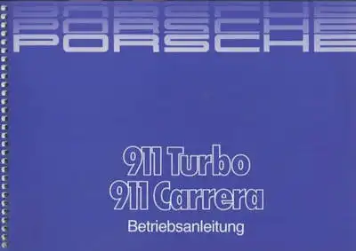 Porsche 911 Carrera / Turbo Bedienungsanleitung 1.1987