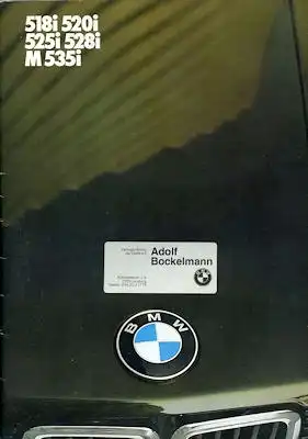 BMW 518i 520i 525i 528i M535i Prospekt 1985