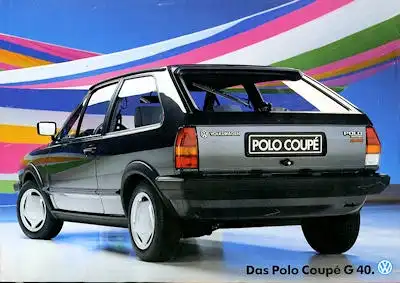 VW Polo 2 Coupé G 40 Prospekt 8.1987