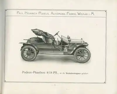 Podeus / Wismar Pkw und Lkw Katalog 1912