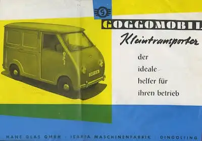 Goggomobil Kleintransporter 300ccm Prospekt ca. 1957