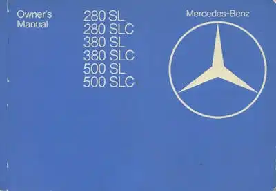 Mercedes-Benz 280-500 SL SLC Bedienungsanleitungl 3.1980 e
