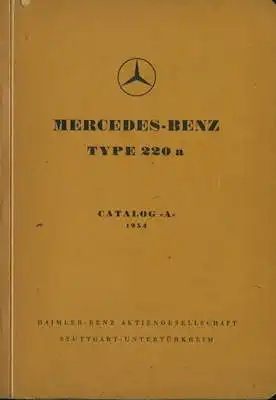 Mercedes-Benz 220 a Ersatzteilliste 1954