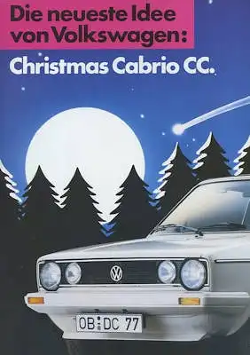 VW Golf 1 Christmus Cabrio CC Prospekt ca. 1985